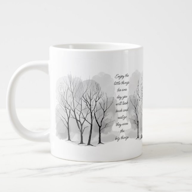 Caneca De Café Grande Enjoy Little Things Inspirational Life Quote (Esquerda)