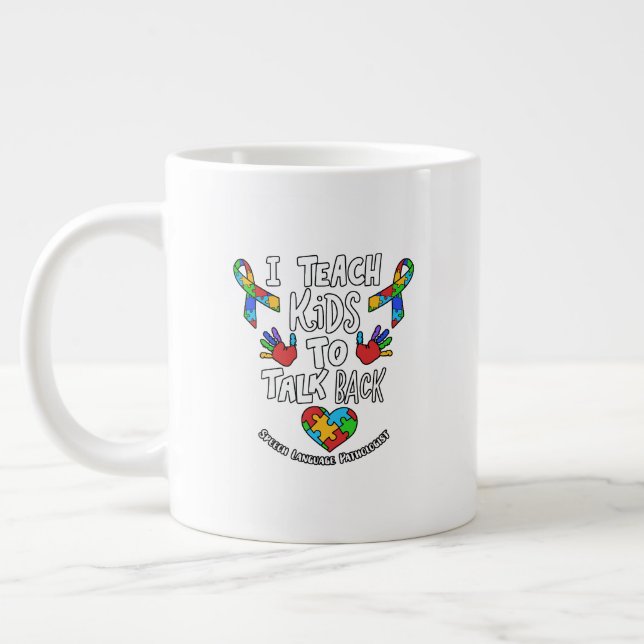 Caneca De Café Grande Ensino As Crianças A Falarem De Volta Na Terapia D (Esquerda)