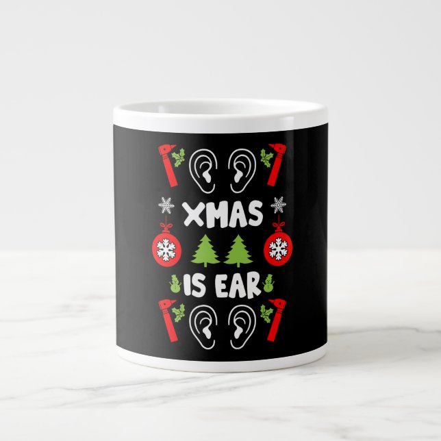 Caneca De Café Grande ENT Doctor Christmas (Frente)