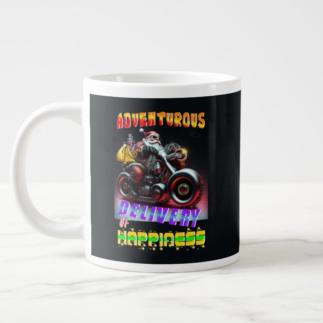 Caneca De Café Grande Entrega Aventurada Da Felicidade (Esquerda)