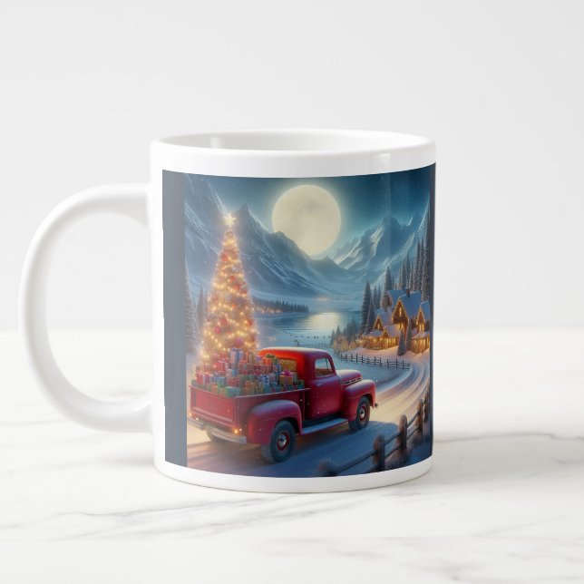 Caneca De Café Grande Entrega da Véspera de Natal Mágica (Esquerda)