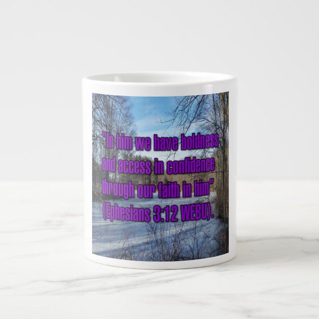 Caneca De Café Grande Ephesianos 3:12 WEBU Mug (Frente)
