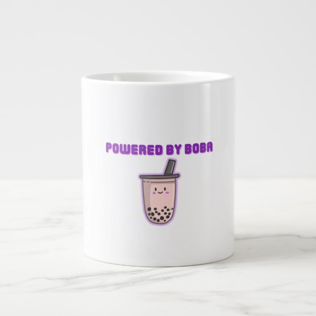 Caneca De Café Grande Equipado com Boba - Chá de bolha de Kawaii cômoda (Frente)