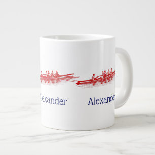 Caneca De Café Grande Equipe de Remo Remadores de Remo Vermelho Esportes