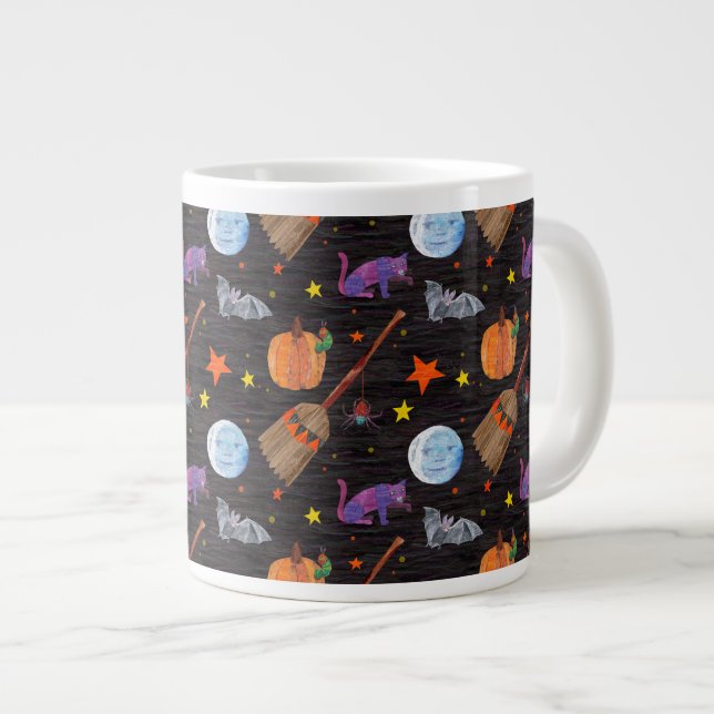Caneca De Café Grande Eric Carle | Padrões de Dia das Bruxas Negras da l (Frente Esquerda)