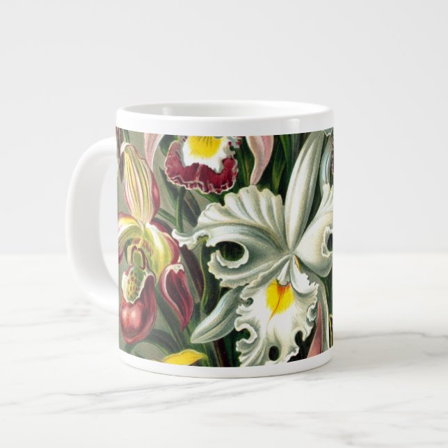 Caneca De Café Grande Ernst Haeckel's Orchidaceae Large Coffee Mug (Frente Esquerda)