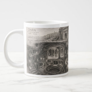 Caneca De Café Grande Esboço da Cidade Subterrânea de Dara em Mardin