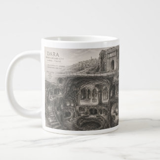 Caneca De Café Grande Esboço da Cidade Subterrânea de Dara em Mardin