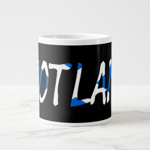 Caneca De Café Grande Escócia sobreposta à música Scottish Flag