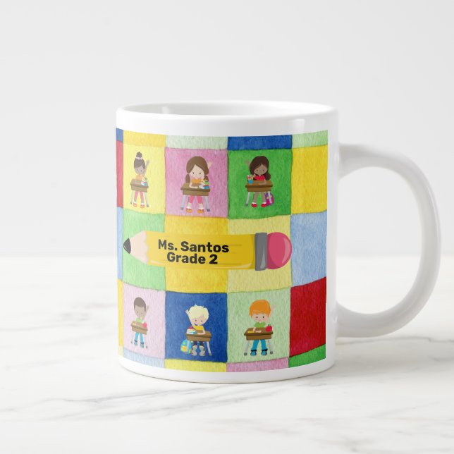 Caneca De Café Grande Escola Secundária Secundária Infantil Jumbo (Direita)