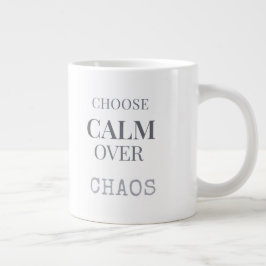 Caneca De Café Grande Escolha a Calma em vez do Caos Tipografia de Citaç