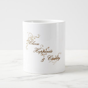 Caneca De Café Grande Escolha o Jumbo Mug Felicidade e Civilidade