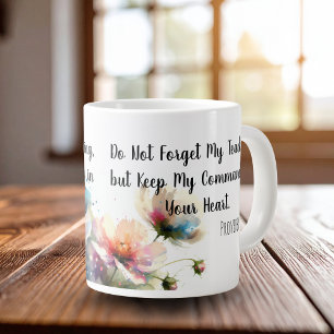Caneca De Café Grande Escritura Floral