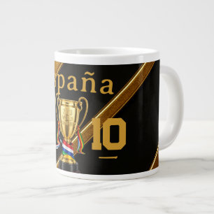 Caneca De Café Grande Espanha 2026 Jogos Globais: Fita Dourada Premium