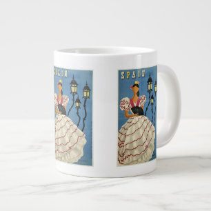 Caneca De Café Grande ESPANHA Viagens vintage