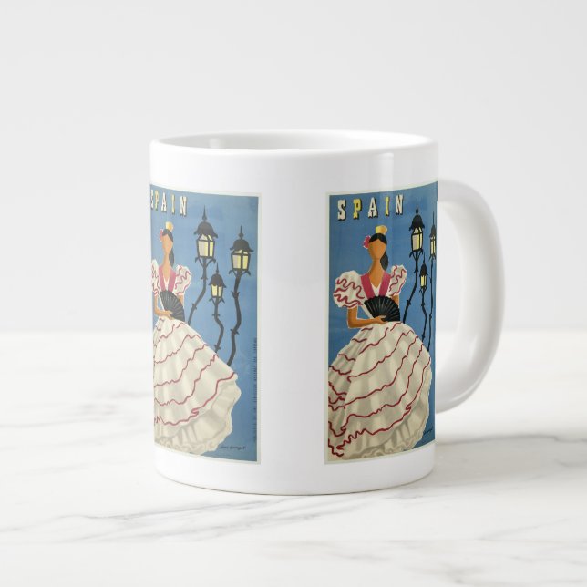 Caneca De Café Grande ESPANHA Viagens vintage (Frente Esquerda)