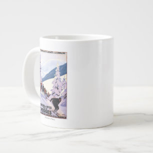 Caneca De Café Grande Espectadores Assistindo Poster Skier