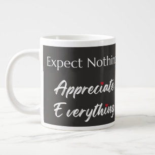 Caneca De Café Grande Espere Nada Agradeça Tudo Gratidão