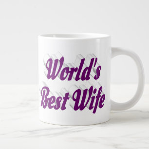 Caneca De Café Grande Esposa com metade do texto roxo