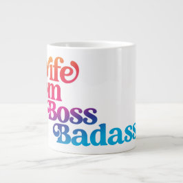 Caneca De Café Grande Esposa Mãe Chefe Badass Engraçada Mãe Humor Colori