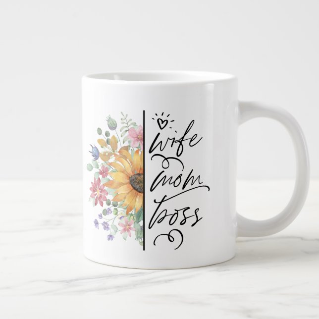 Caneca De Café Grande Esposa Mãe Chefe Badass Engraçado Dia de as mães D (Direita)