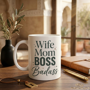 Caneca De Café Grande Esposa Mãe Chefe Má-Elemento Sarcástica Negrito Ti