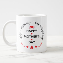 Caneca De Café Grande Esposa Mamãe Nosso Tudo Doce Dia das Mães