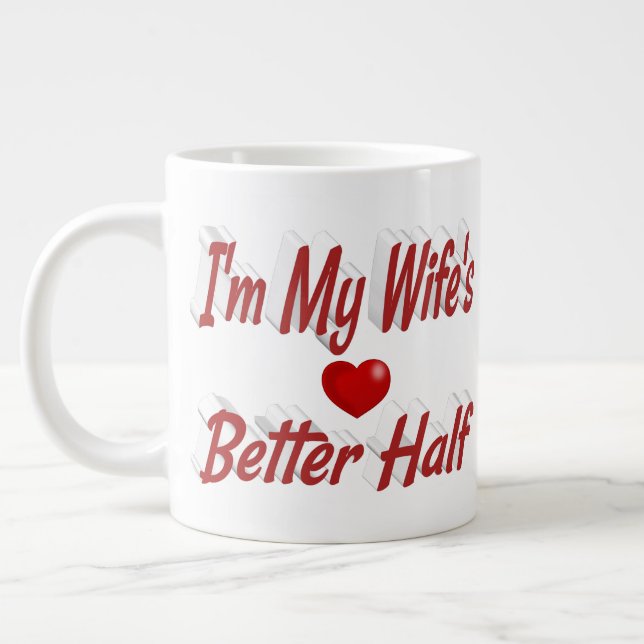 Caneca De Café Grande Esposa tem uma citação vermelha (Esquerda)