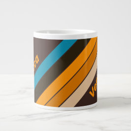 Caneca De Café Grande Espresso Drift Stripes with Name