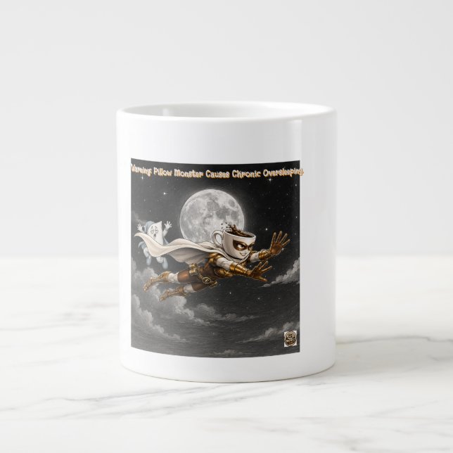 Caneca De Café Grande Espresso Enforcer vs. Pillow Monster (Frente)
