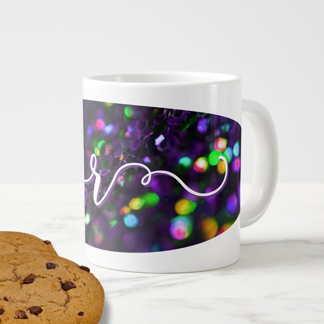 Caneca De Café Grande Espumantes roxos escuros (Criador carregado)