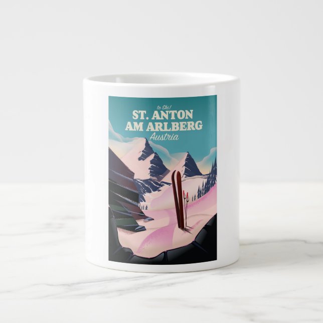 Caneca De Café Grande esqui St. Anton am Arlberg Áustria (Frente)