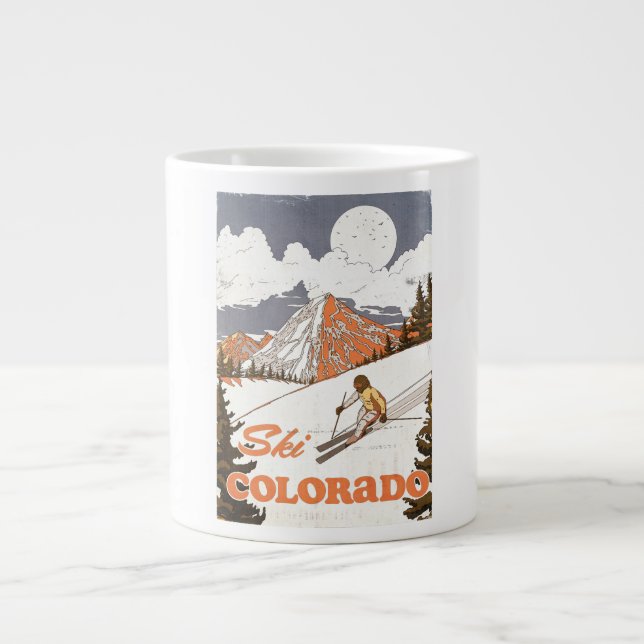 Caneca De Café Grande Esquiar Colorado (Frente)
