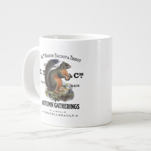 Caneca De Café Grande esquilo da safra moderna (Frente Esquerda)