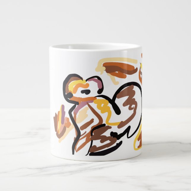 Caneca De Café Grande esquilo de outono gentil (Frente)