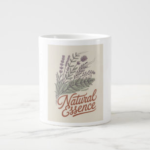 Caneca De Café Grande Essência Natural Botânica Flor Silvestre Vintage