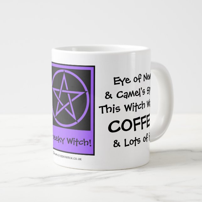 Caneca De Café Grande Esta bruxa quer café JUMBO pagan wiccan mug (Frente Esquerda)