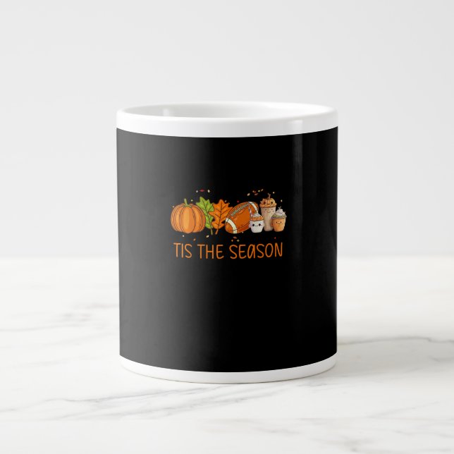 Caneca De Café Grande Esta É A Época De Futebol Pumpkin, Escreve Tudo F (Frente)