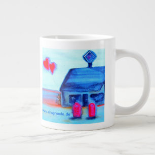 Caneca De Café Grande ...estação de amor...arte de Jutta Gabriel...