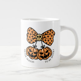 Caneca De Café Grande Estação Retro Coquette Pumpkins Spooky