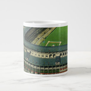 Caneca De Café Grande Estádio de beisebol esportivo vintage, vista aérea