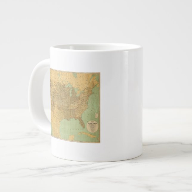 Caneca De Café Grande Estados Unidos e Territórios (Frente Esquerda)