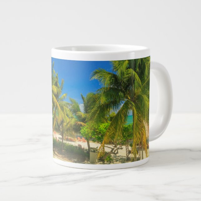 Caneca De Café Grande estância tropical de praia, Belize (Frente Esquerda)