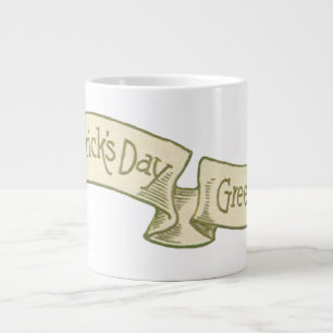 Caneca De Café Grande Estandarte Dourado de Boas Festas do Dia de São Pa