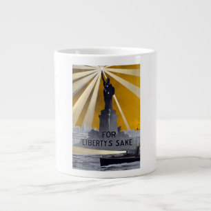 Caneca De Café Grande Estátua da Liberdade Tocha & Marinha dos EUA Segun