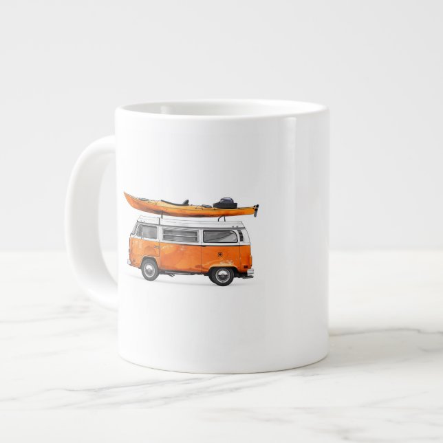 Caneca De Café Grande Esteja no Mar Caiaque do Mar (Frente Esquerda)