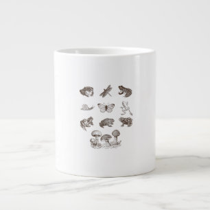 Caneca De Café Grande Estética Cottagecore Cogumelo Academia Sapo Gobli