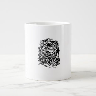 Caneca De Café Grande Estética Cottagecore Sapo Cogumelo Arte Goblincore