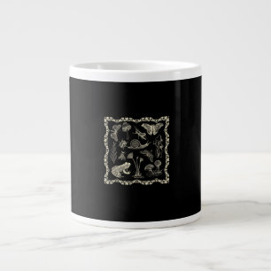 Caneca De Café Grande Estética Cottagecore Sapo e Cogumelo Goblincore