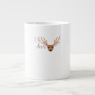 Caneca De Café Grande Estilo Artístico Oh Deer